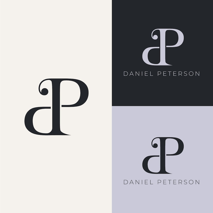 Vettore gratuito disegno del monogramma del logo dp