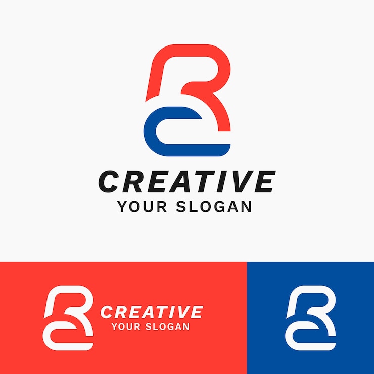 Vettore gratuito disegno del monogramma del logo rc