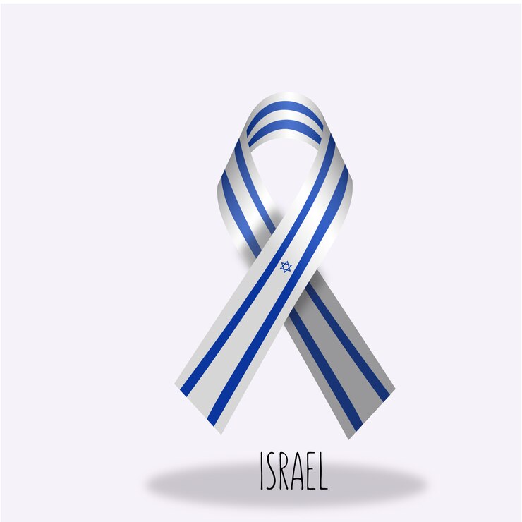 Vettore gratuito disegno del nastro della bandiera di israele