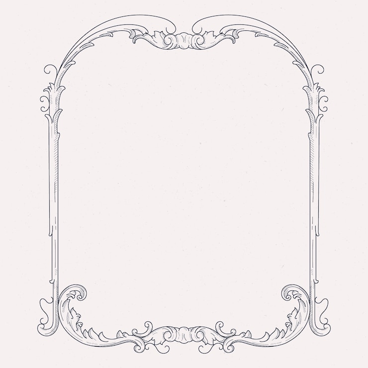 Vettore gratuito disegno del telaio gotico disegnato a mano