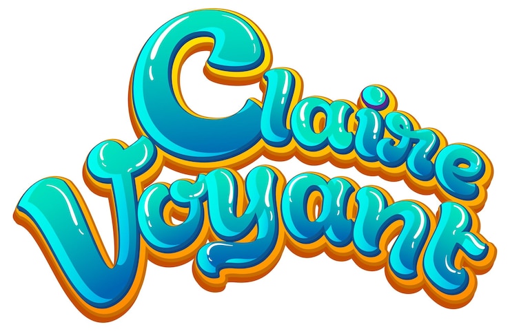 Vettore gratuito disegno del testo del logo claire voyant