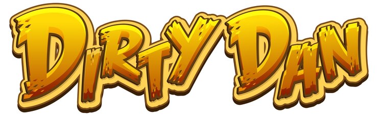 Vettore gratuito disegno del testo del logo sporco dan