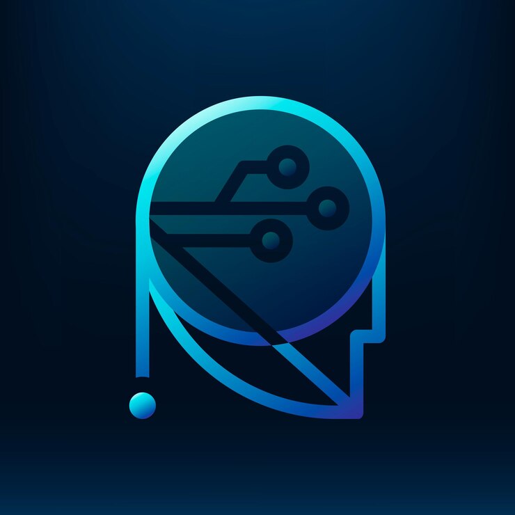 Vettore gratuito disegno dell'icona del badge robotico sfumato