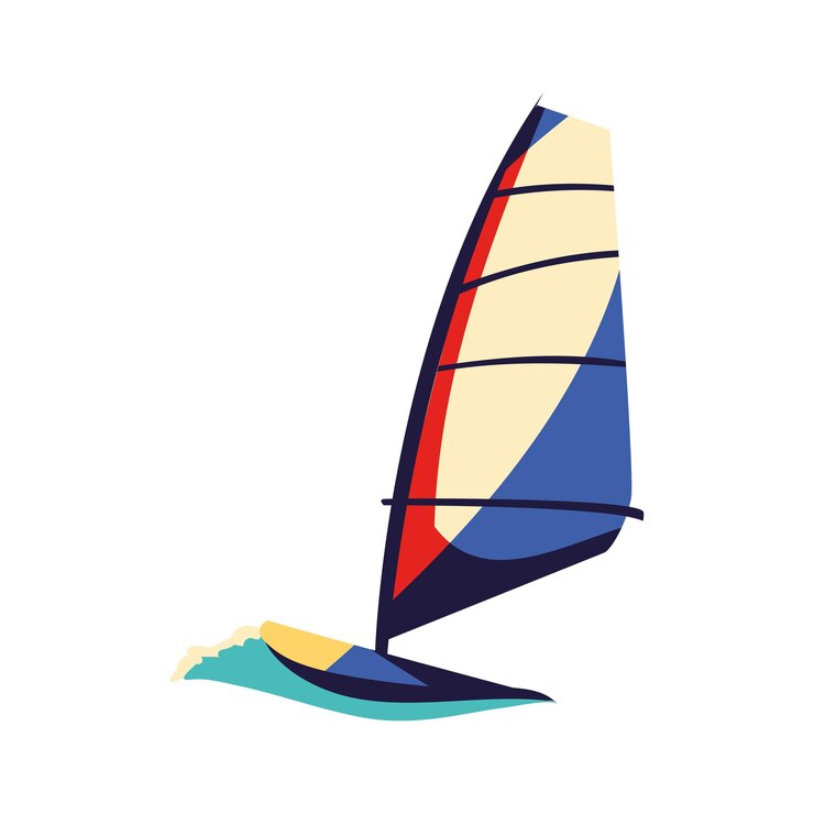 Vettore gratuito disegno dell'icona isolato tavola da windsurf