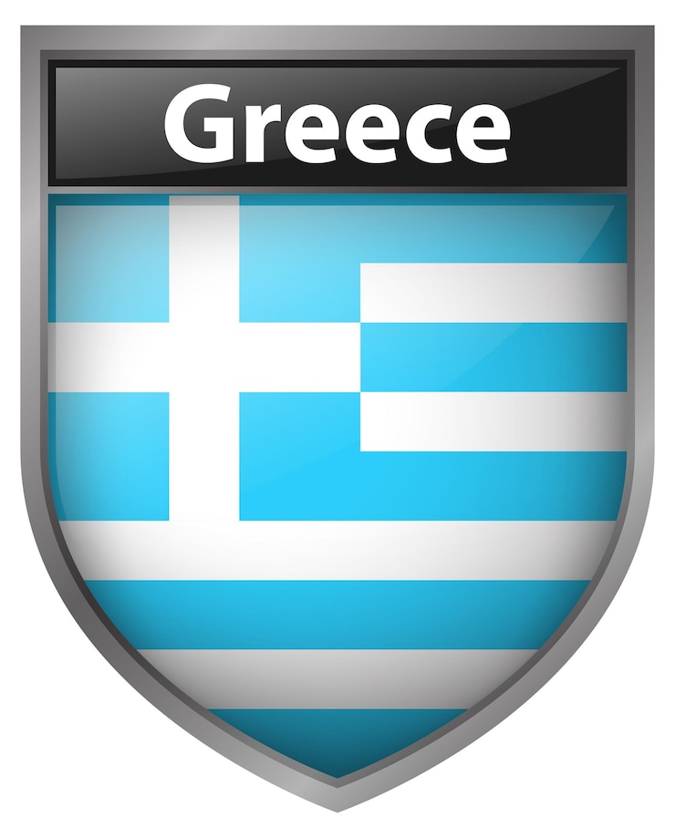 Vettore gratuito disegno dell'icona per la bandiera della grecia