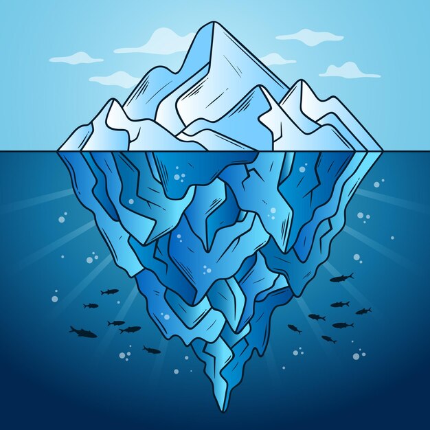 Disegno dell'illustrazione dell'iceberg