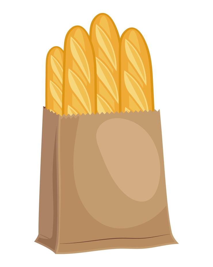 Vettore gratuito disegno della borsa delle baguette