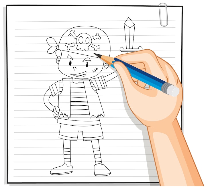 Vettore gratuito disegno della mano della ragazza con ombrello