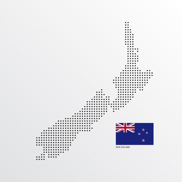Disegno della mappa della Nuova Zelanda