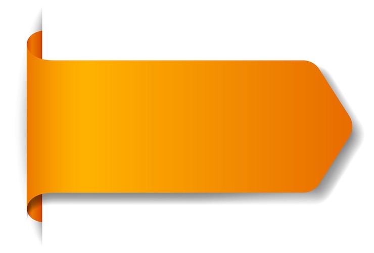 Vettore gratuito disegno di banner arancione su sfondo bianco