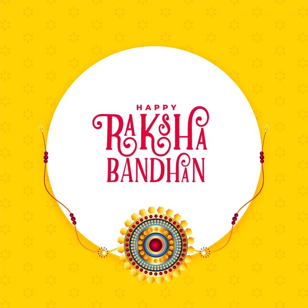 Disegno di biglietto di auguri giallo Raksha bandhan