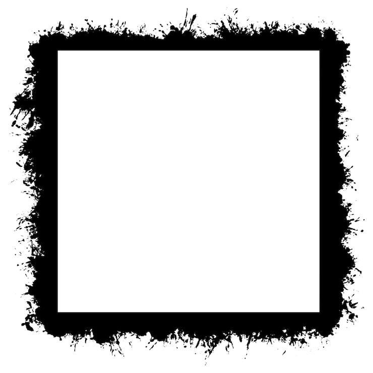 Vettore gratuito disegno di bordi grunge in bianco e nero