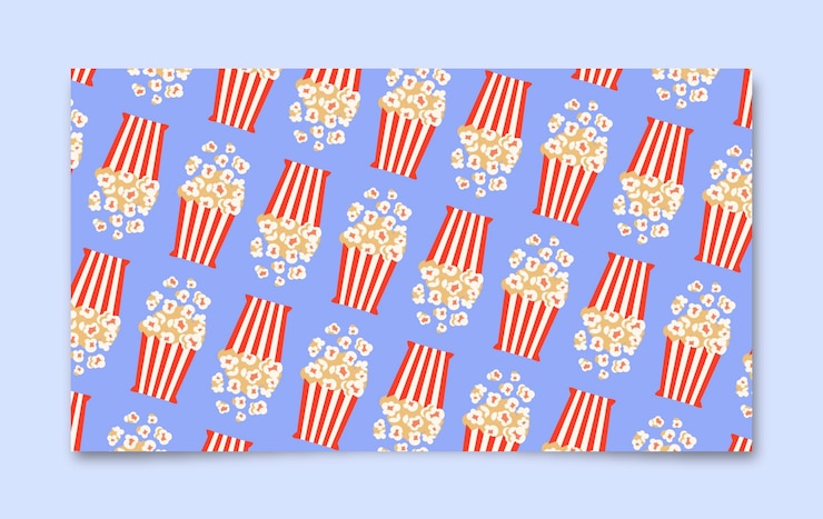 Vettore gratuito disegno di carta da parati per scrivania popcorn
