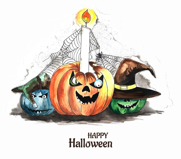 Disegno di carta zucca spettrale sfondo di Halloween