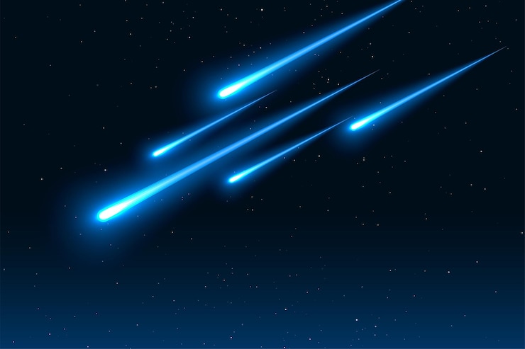 Vettore gratuito disegno di cometa a stella cadente luminosa