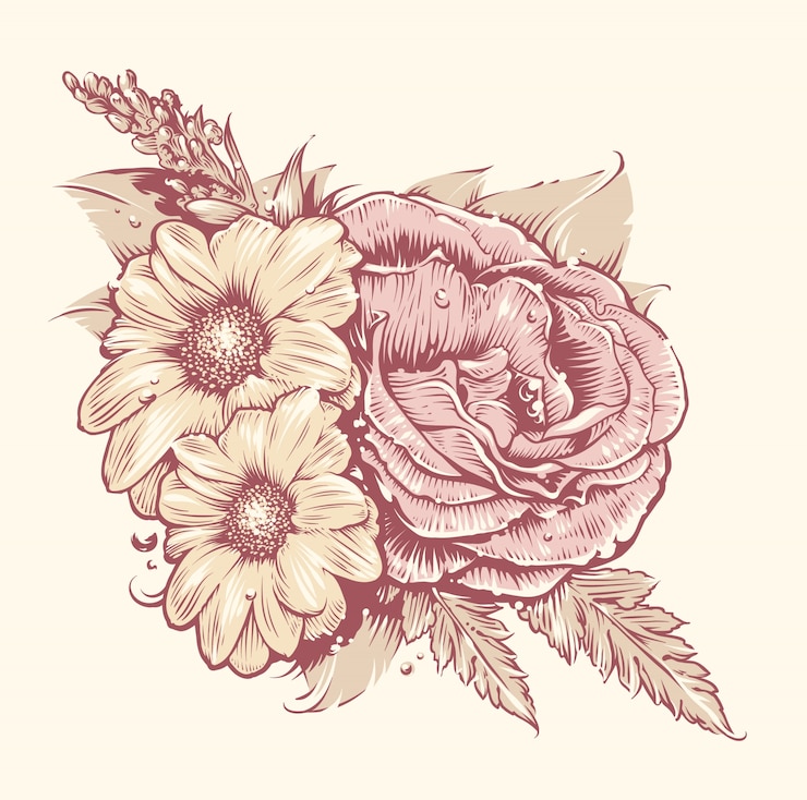 Vettore gratuito disegno di fiori
