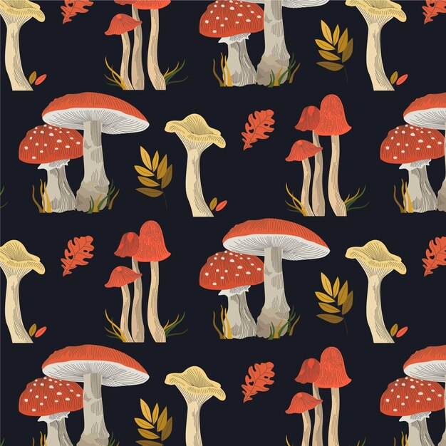Disegno di funghi disegnato a mano