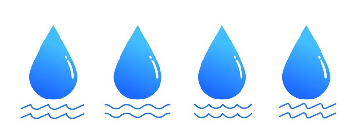 Vettore gratuito disegno di icone di gocce d'acqua blu