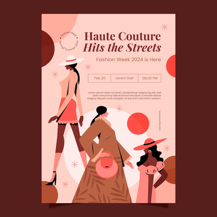 Vettore gratuito disegno di modelli per la settimana della moda