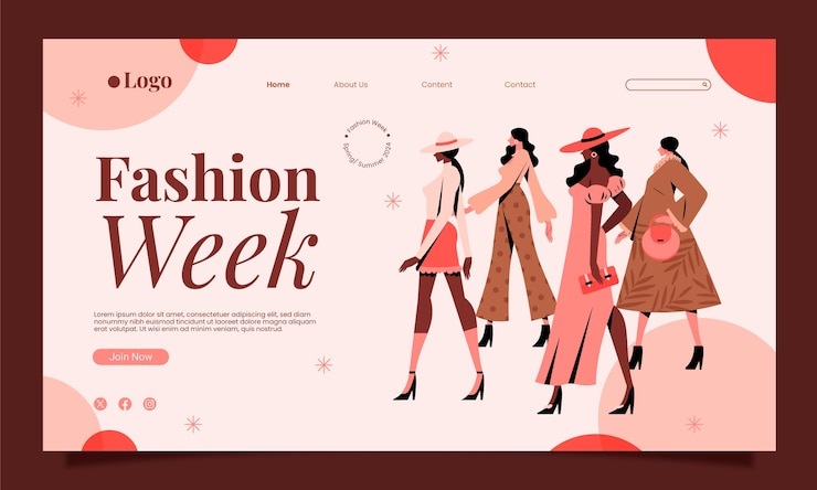Vettore gratuito disegno di modelli per la settimana della moda