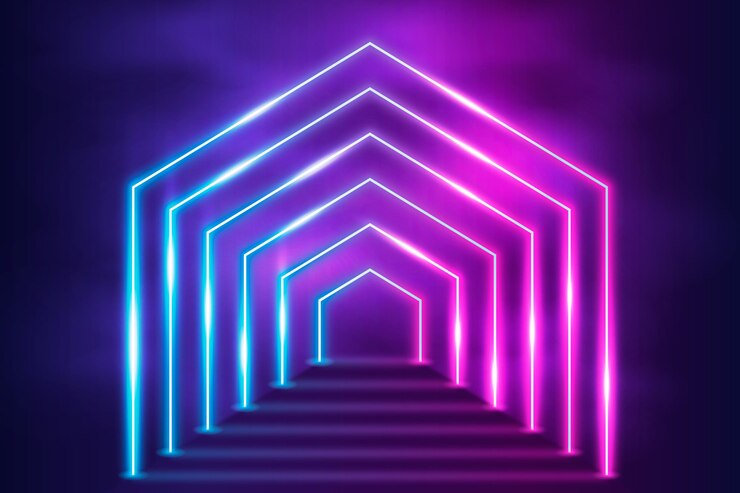 Vettore gratuito disegno di sfondo a luci al neon astratte