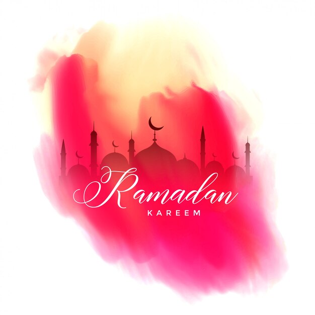 disegno di sfondo acquerello di Ramadan Kareem