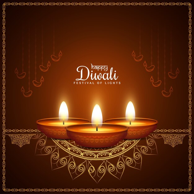 Disegno di sfondo artistico festival Diwali felice