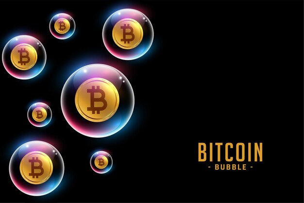 Disegno di sfondo del concetto di bolla Bitcoin Bitcoin