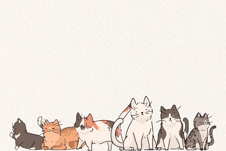 Vettore gratuito disegno di sfondo del modello amante dei gatti
