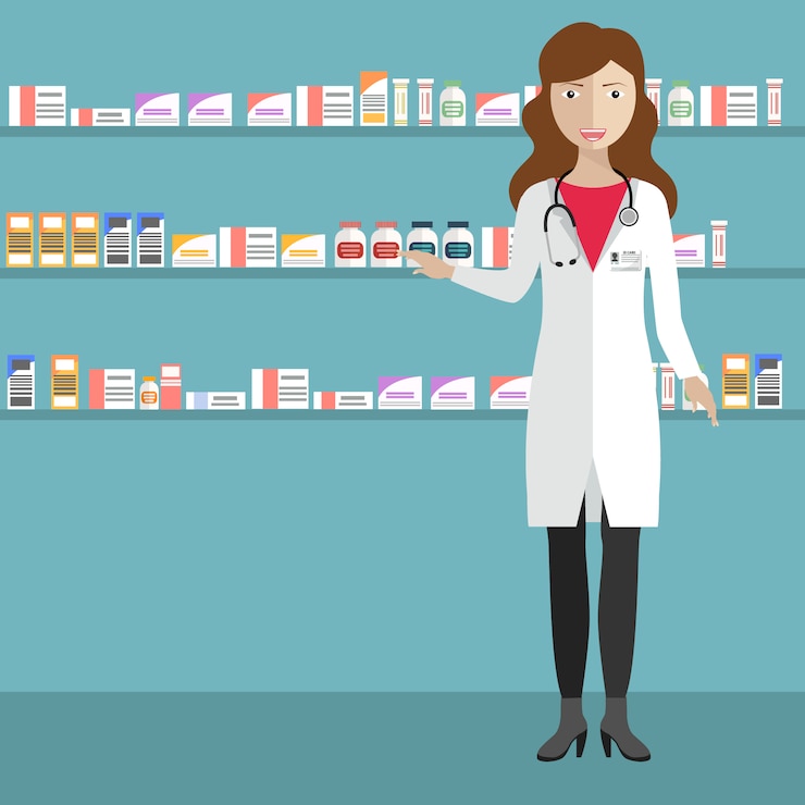 Vettore gratuito disegno di sfondo della farmacia