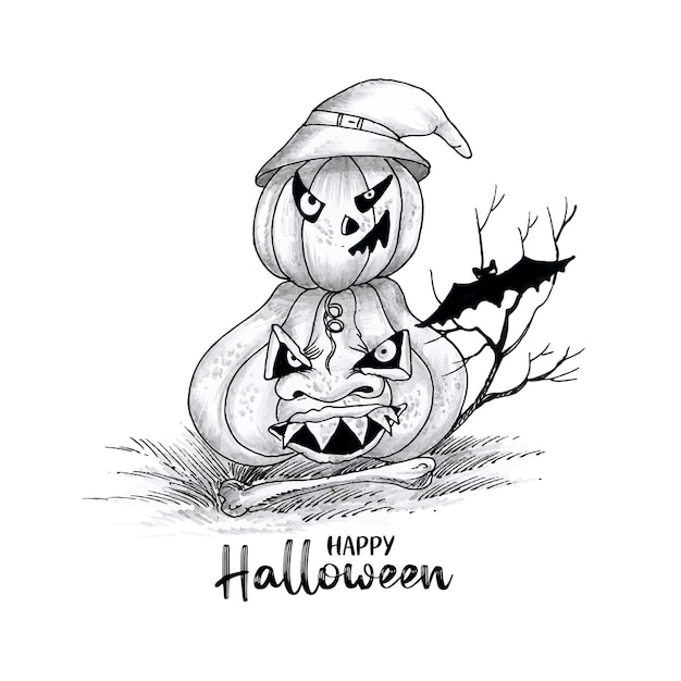Disegno di sfondo horror raccapricciante del festival di Halloween felice