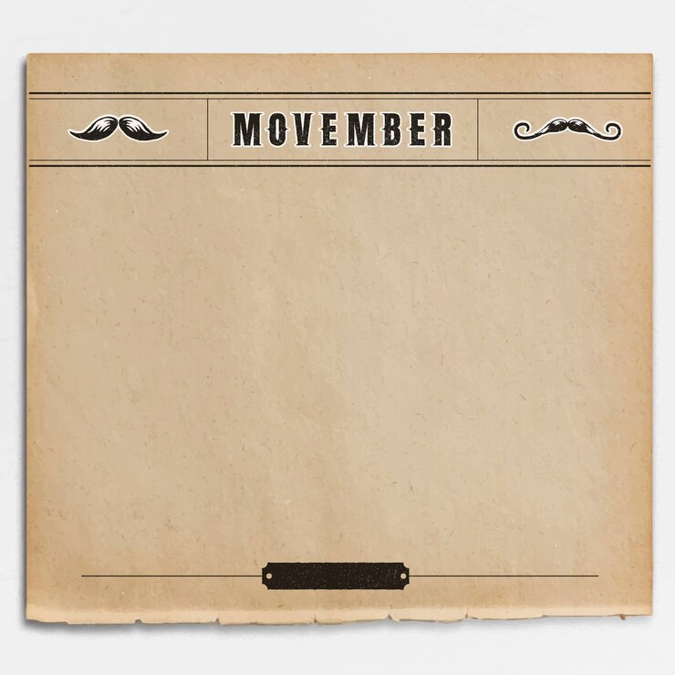Vettore gratuito disegno di telaio vintage movember