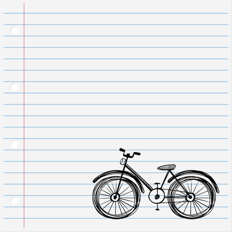 Vettore gratuito disegno di una bicicletta su carta rivestita