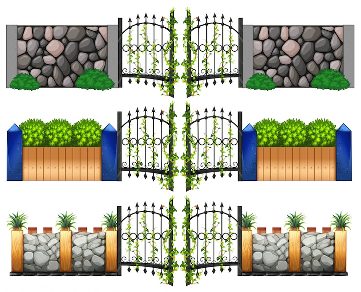 Vettore gratuito disegno differente per cancelli e pareti