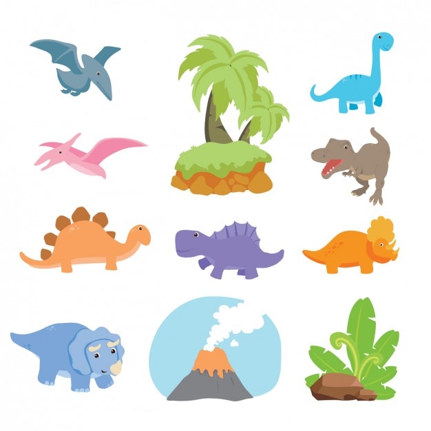 Vettore gratuito disegno dinosaurs collezione