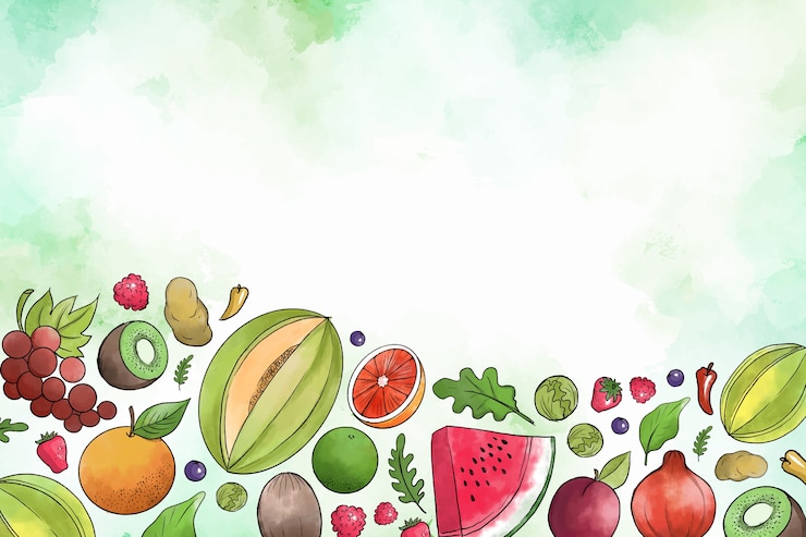 Vettore gratuito disegno disegnato a mano di frutta e verdura