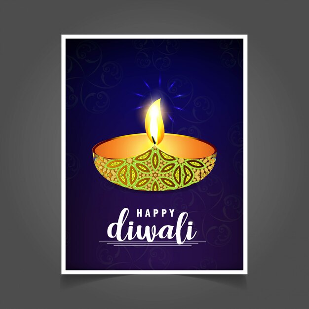 Disegno Diwali con sfondo viola e tipografia vettoriale