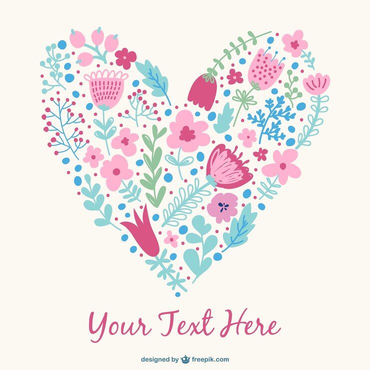 Vettore gratuito disegno floreale cuore