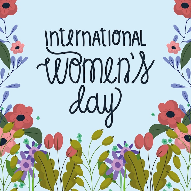 Vettore gratuito disegno floreale per la giornata internazionale della donna