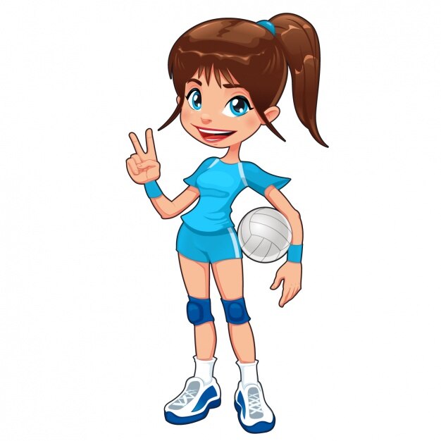 Vettore gratuito disegno giocatore di pallavolo