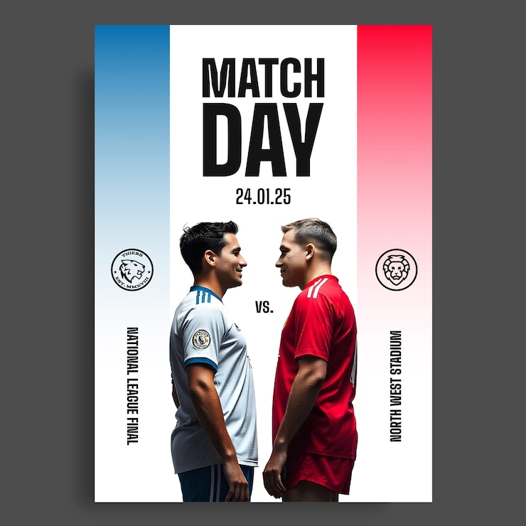 Vettore gratuito disegno modello di poster di calcio
