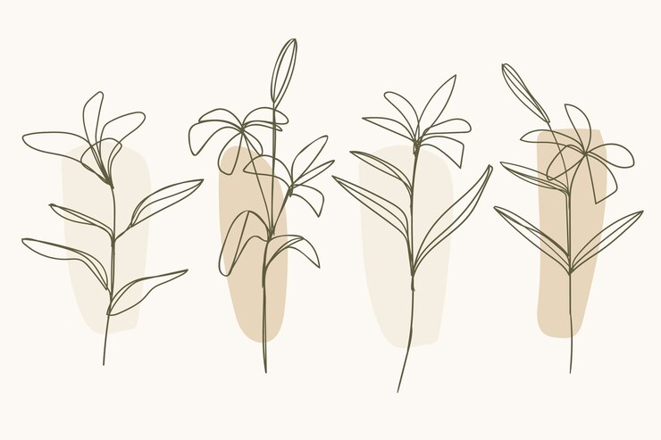 Vettore gratuito disegno piatto disegnato a mano con un semplice contorno di fiori