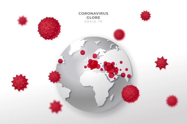 Disegno realistico del globo di coronavirus