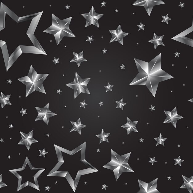 Disegno realistico del modello delle stelle d'argento