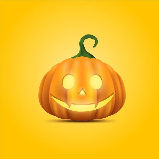 Disegno realistico della zucca di Halloween