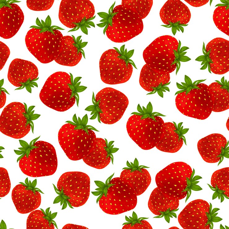 Vettore gratuito disegno senza cuciture a fragola
