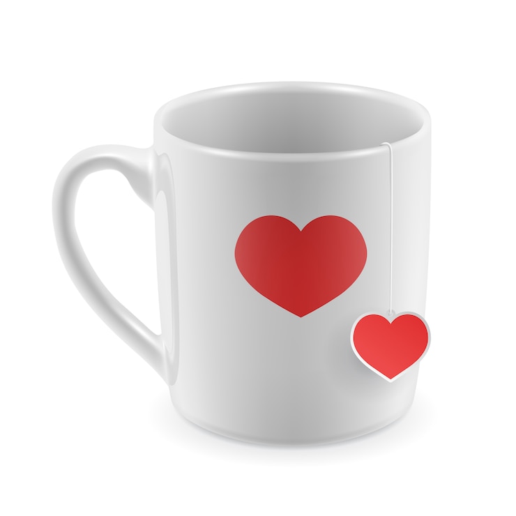 Vettore gratuito disegno tazza di san valentino