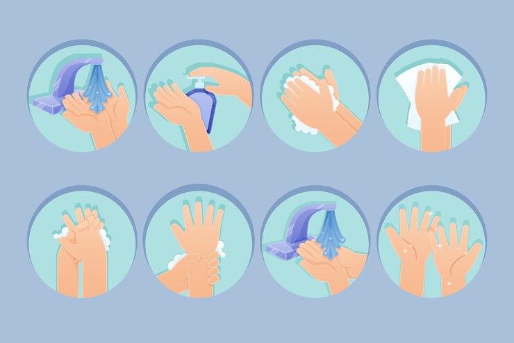Vettore gratuito disinfettante per le mani dal design piatto
