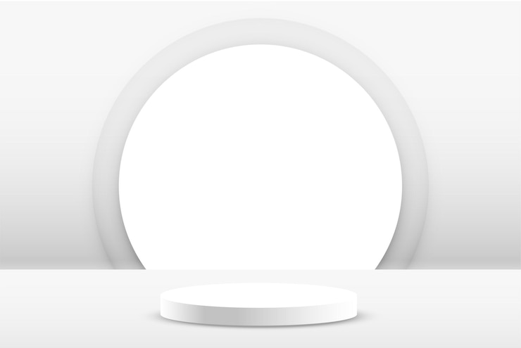 Vettore gratuito display del prodotto a podio bianco sullo sfondo vuoto