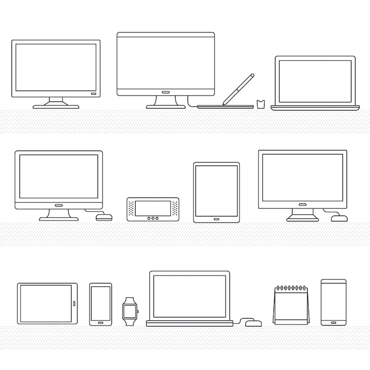 Vettore gratuito dispositivi tecnologici